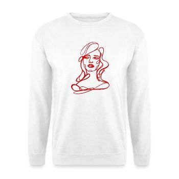 Red Portrait – Fashion Illustration - Unisex Sweatshirt - white - Front