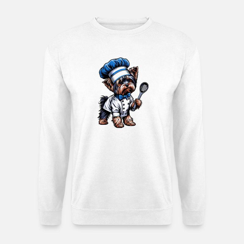 Cuisinier du Yorkshire Terrier - Sweat-shirt Unisexe - blanc
