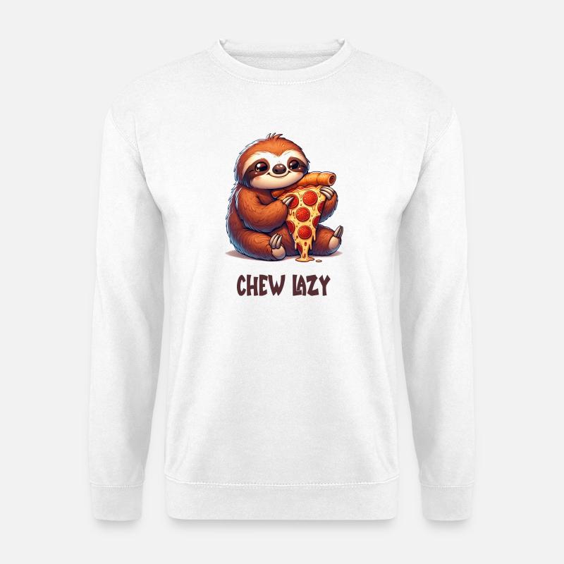 Faultier Pizza - Unisex Pullover - Weiß