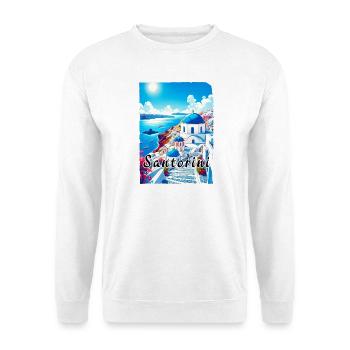 Grèce, souvenirs, vacances, Santorin - Sweat-shirt Unisexe - blanc - Devant