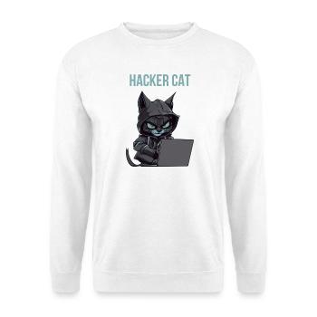 hacker cat hood - Sweat-shirt Unisexe - blanc - Devant
