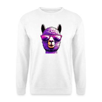 Alpaka mit Sonnenbrille - Unisex Pullover - Weiß - Vorne