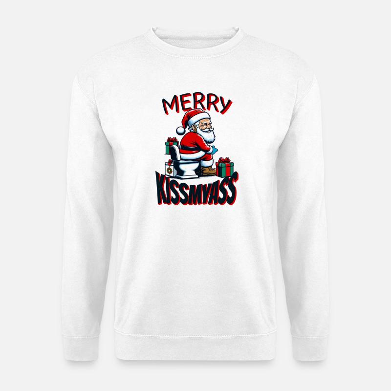 Lustige Weihnachtsmann - Unisex Pullover - Weiß
