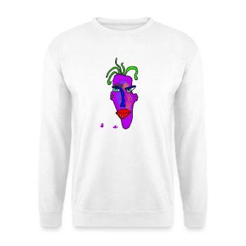 Neon Portrait Farbexplosion - Unisex Pullover - Weiß - Vorne