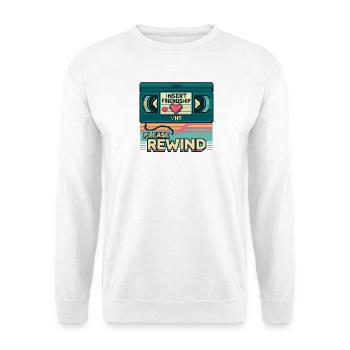 VHS Retro Friendship: Bitte zurückspulen - Unisex Pullover - Weiß - Vorne