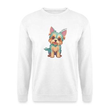 Cute Dog with Big Eyes Yorkshire Terrier - Unisex Sweatshirt - white - Front