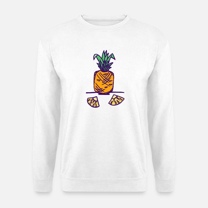 Ananas mit Scheiben - Unisex Pullover - Weiß