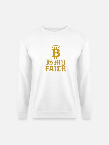Bitcoin Glauben Symbol Design - Unisex Pullover - Weiß