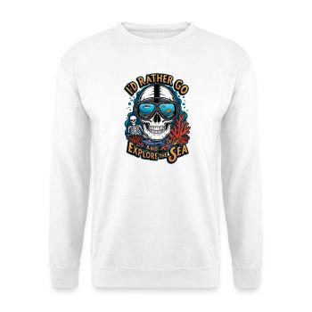 Explore the sea  - Sweat-shirt Unisexe - blanc - Devant