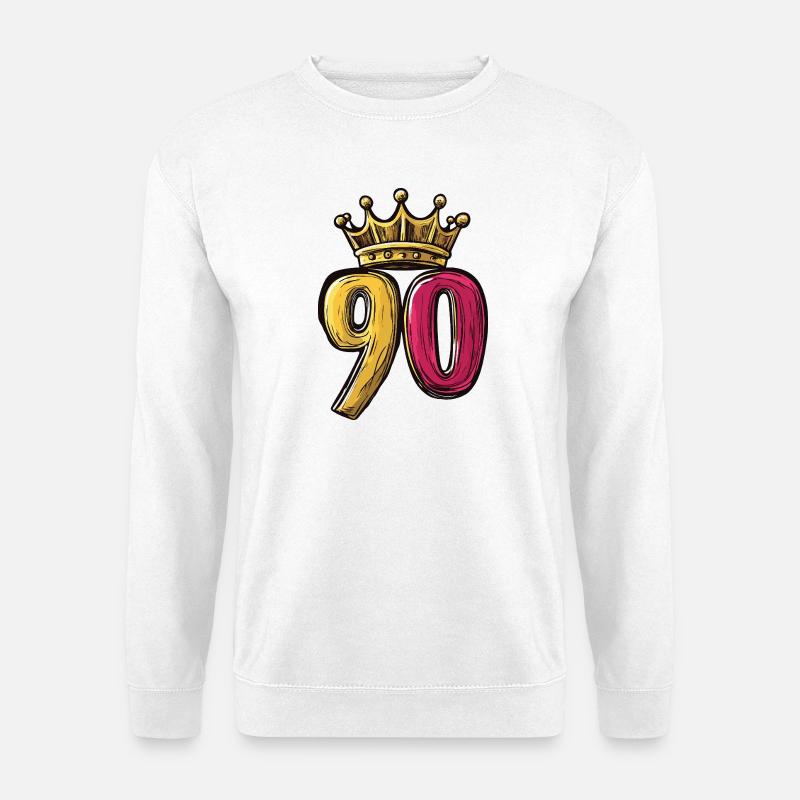 90 Zahl Krone - Unisex Pullover - Weiß