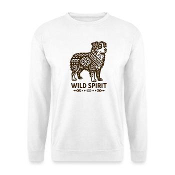 Australian Shepherd Wild Tribal Dog - Unisex Sweatshirt - white - Front