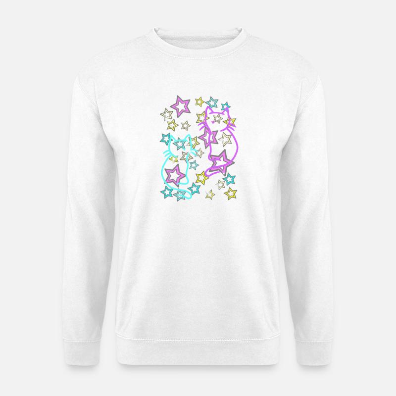 80er Retro Katzen Kinder Mädchen Jungen - Unisex Pullover - Weiß