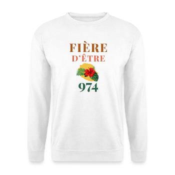 Fière d'être 974 Réunion - Sweat-shirt Unisexe - blanc - Devant