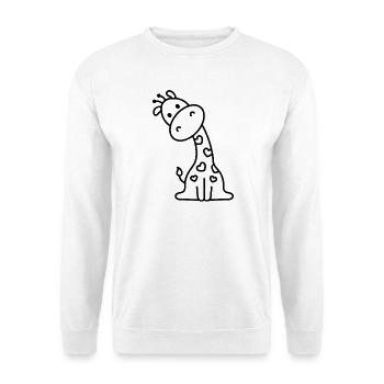 Süße Giraffe Skizze – kindliches Tiermotiv Design - Unisex Pullover - Weiß - Vorne