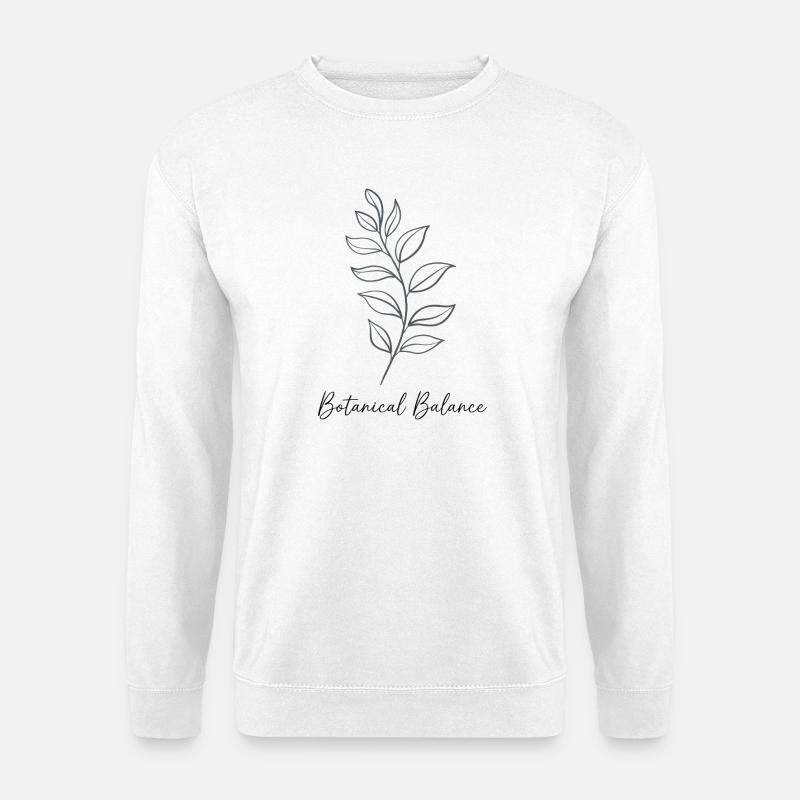 Botanical Balance – Linienkunst - Unisex Pullover - Weiß