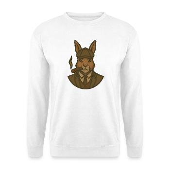 Hase im Anzug mit Zigarre 1920 - Unisex Pullover - Weiß - Vorne