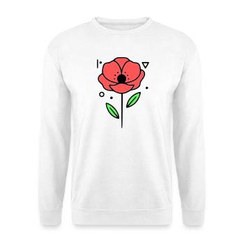 Poppy-Poppies-Minimalist-Line-Art-3 - Unisex Sweatshirt - white - Front