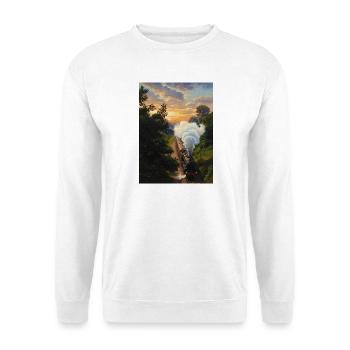 Sunset Dampflokomotive - Unisex Pullover - Weiß - Vorne