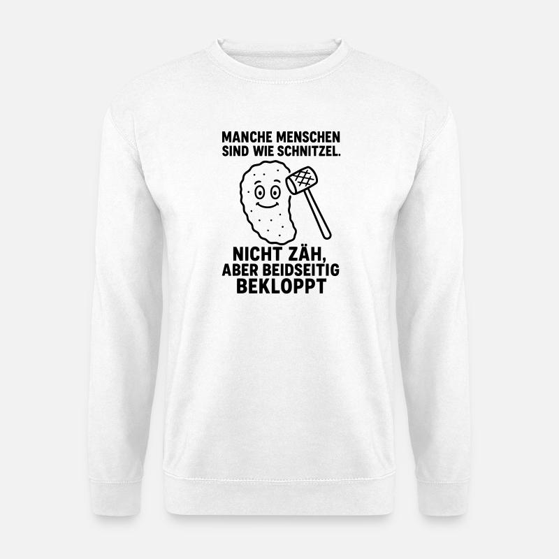 bekloppte menschen schnitzel - Unisex Pullover - Weiß