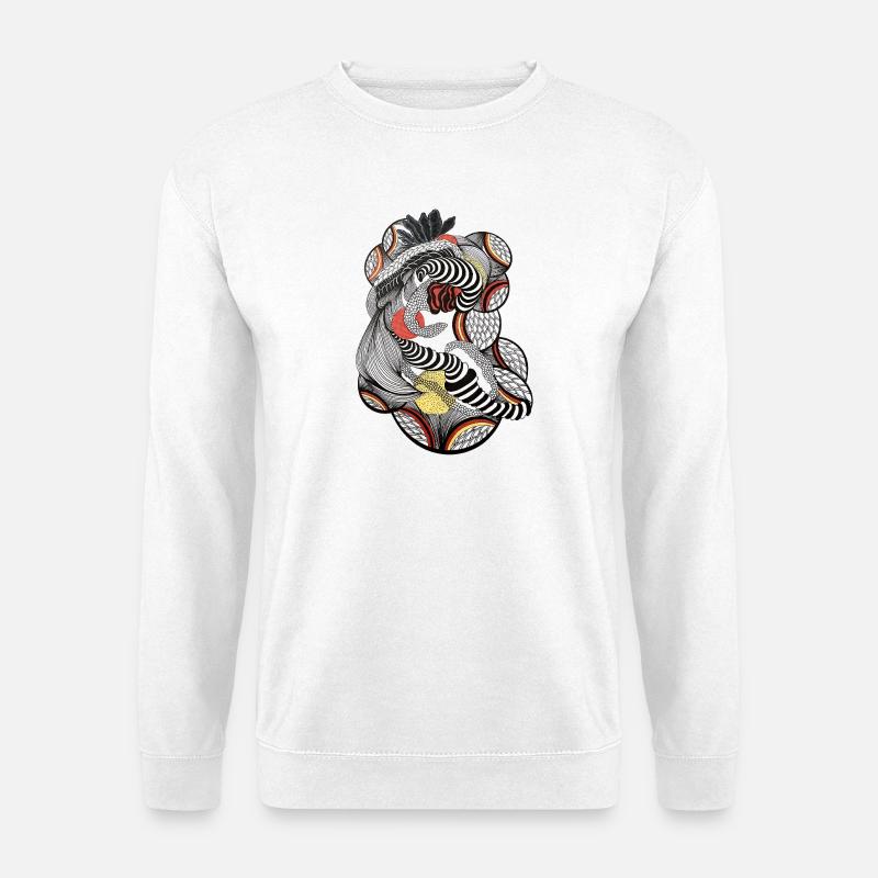 Verschlungene Linienkunst - Unisex Pullover - Weiß