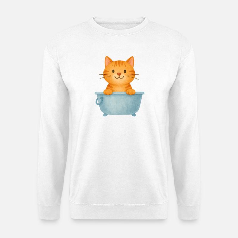 kätzchen im Bad - Unisex Pullover - Weiß