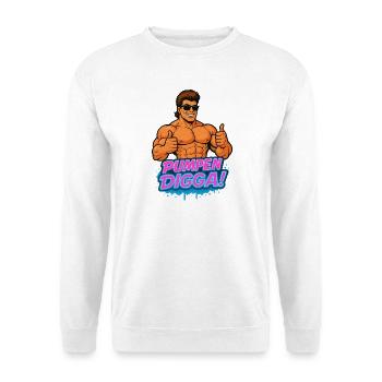 PUMPS DIGGA Muscle Hero Cartoon Bodybuilder - Unisex Sweatshirt - white - Front