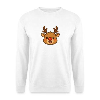 Mignonne design de Noël en renne - Sweat-shirt Unisexe - blanc - Devant