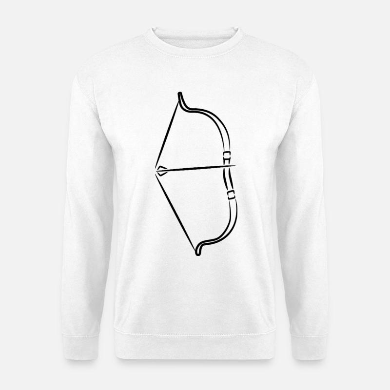 Bogen und Pfeil Skizze - Unisex Pullover - Weiß