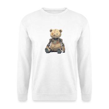 Geflickter Teddybär in Rusty Robot - Unisex Pullover - Weiß - Vorne