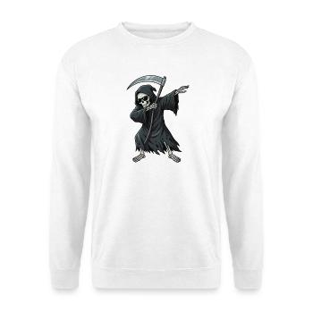 Dabbing Grim Reaper – Dessin animé Drôle du Crâne - Sweat-shirt Unisexe - blanc - Devant