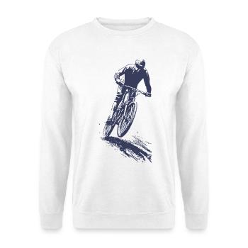 Mountain bike silhouette in jump - Unisex Sweatshirt - white - Front