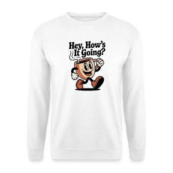 Laufender Kaffeebecher - Unisex Pullover - Weiß - Vorne