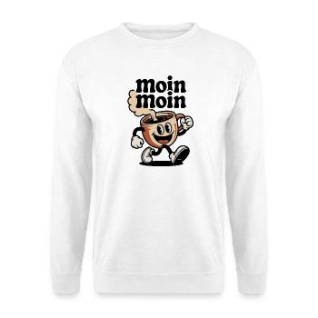 Tasse de café Dessin animé joyeux - Sweat-shirt Unisexe - blanc - Devant