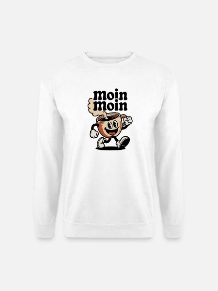 Coffee Mug Cheerful Cartoon - Unisex Sweatshirt - white