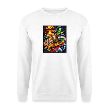 Space Cat on Pizza - Unisex Sweatshirt - white - Front