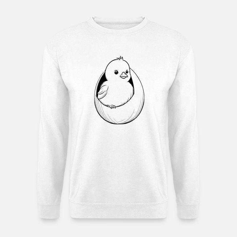 Vogelwachtel im Ei - Unisex Pullover - Weiß