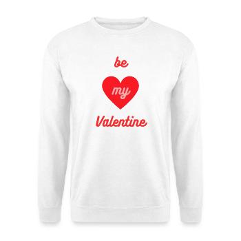 Be my Valentine Herz-Design - Unisex Pullover - Weiß - Vorne - Alina (178cm) & Michal (187cm)