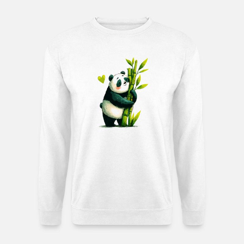 Panda Kuschel mit Bambus - Unisex Pullover - Weiß