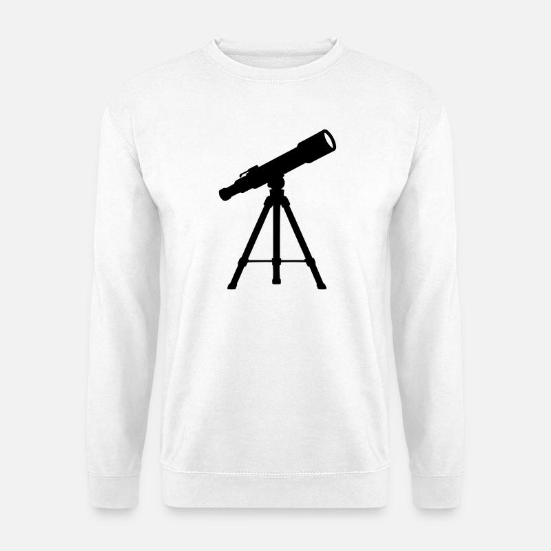 Telescope on Tripod – Starry Night - Unisex Sweatshirt - white