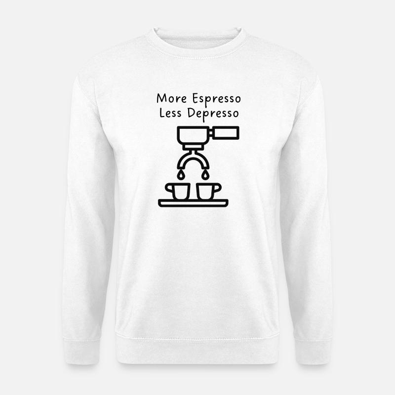 Espresso-Lineart Duo - Unisex Pullover - Weiß