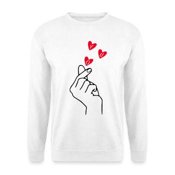 Finger Heart Love Minimal Line Art Design - Unisex Sweatshirt - white - Front