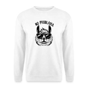 Graphique de lama avec lunettes de soleil - Sweat-shirt Unisexe - blanc - Devant