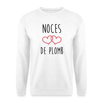 Lead Wedding 14 Jahre Ehe - Unisex Pullover - Weiß - Vorne