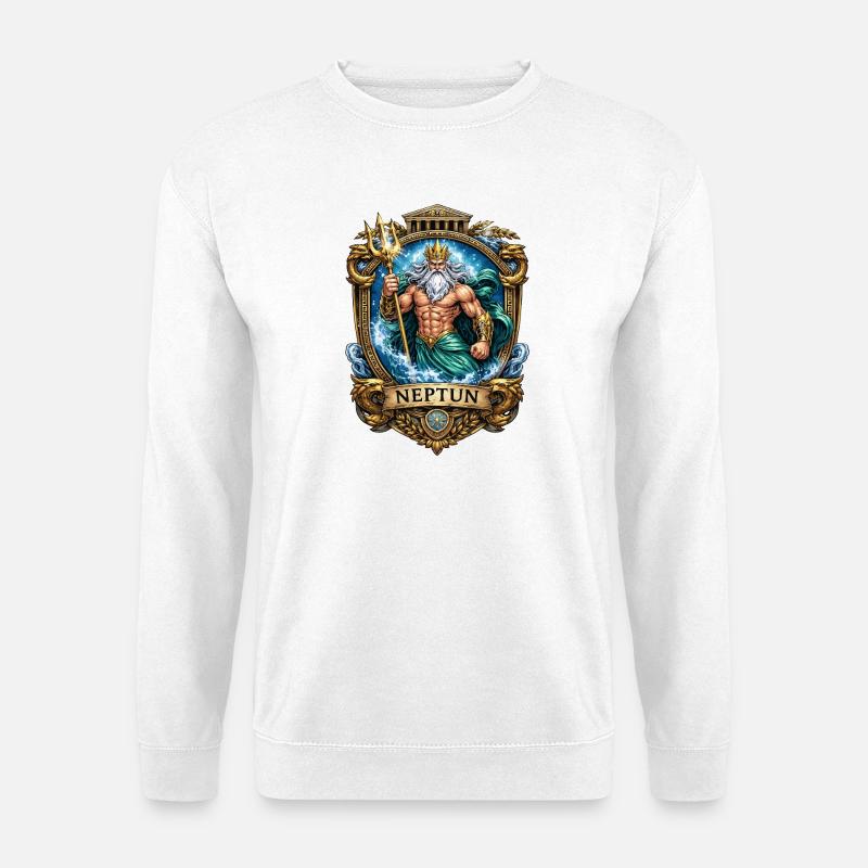 Neptun König des Meeres - Unisex Pullover - Weiß