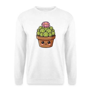 Kawaii Cactus Bloom Pot - Unisex Sweatshirt - white - Front