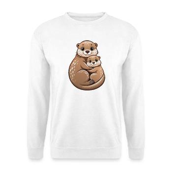 Mutterotter mit Jungtier - Unisex Pullover - Weiß - Vorne
