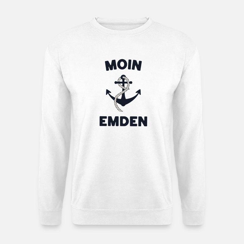 Moin Emden – Conception d’ancres maritimes - Sweat-shirt Unisexe - blanc