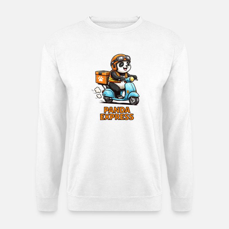 Panda leveringsscooter - Genser unisex - hvit