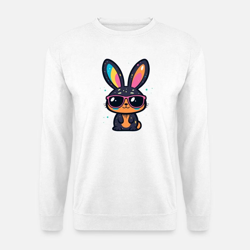 Hasenparty Coole Brillen - Unisex Pullover - Weiß