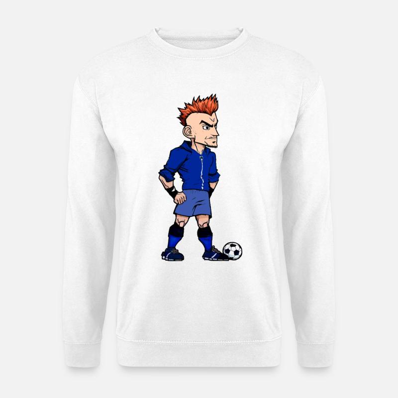 Blauer Fussballer - Unisex Pullover - Weiß